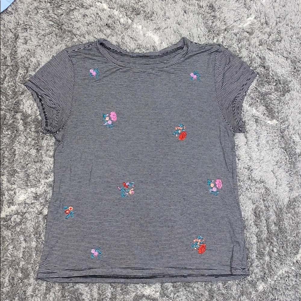 Striped Floral Tee